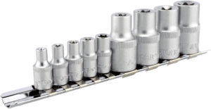 Torx® muciņu komplekts 1/4"&1/2" kārtīgā uzglabāšanas kastē