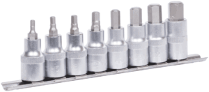 Seškantu uzgaļu komplekts ar muciņām 1/2"