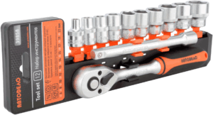 Autodelo 39858 instrumentu komplekts 58 gab. ar kombinētajām atslēgām un tirkšķi 1/2