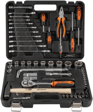 Autodelo 39860 instrumentu komplekts 60 gab. ar atslēgām un tirkšķi 1/2 collas