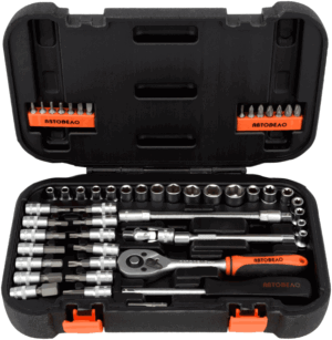 Autodelo 39922 caurejošo muciņu un tirkšķatslēgas komplekts 22 gab. S-sistēma