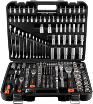 Automašīnu instrumentu komplekts 216 pr. 1/4"DR 3/8"DR 1/2"DR